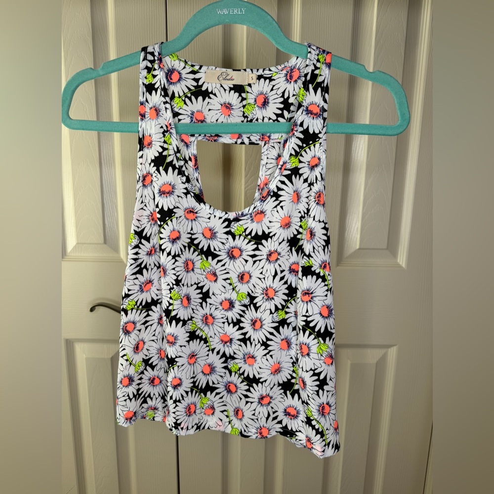 Elodie top sleeveless floral bright colors jr size small